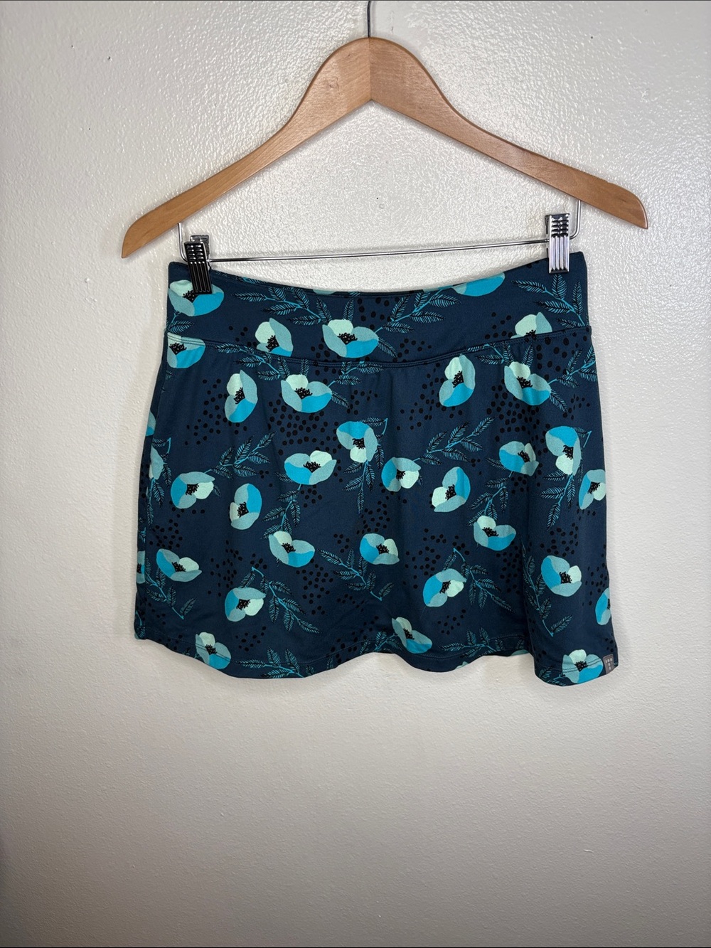 Title Nine Blue Poppy Leaf Golf Skort Women Size S